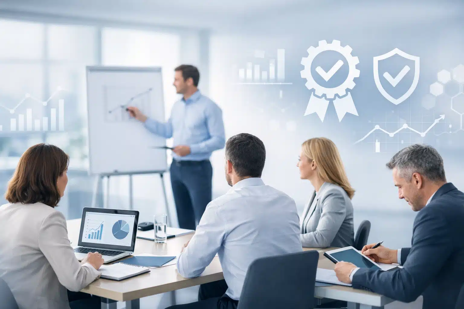 Expert qualité animant une formation professionnelle sur l’amélioration continue, l’analyse des indicateurs et le pilotage de la performance en entreprise.